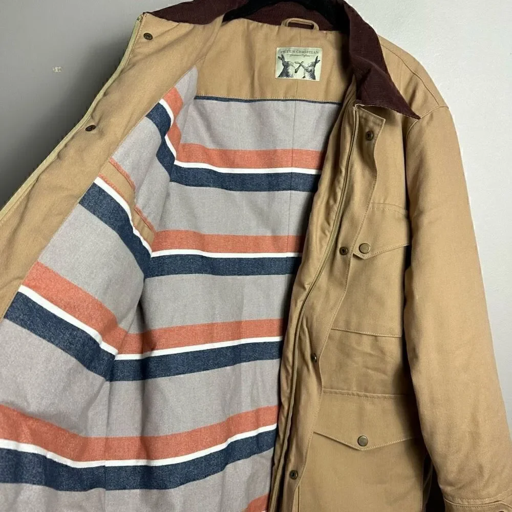 Peter Christian tan cotton canvas barn coat 42